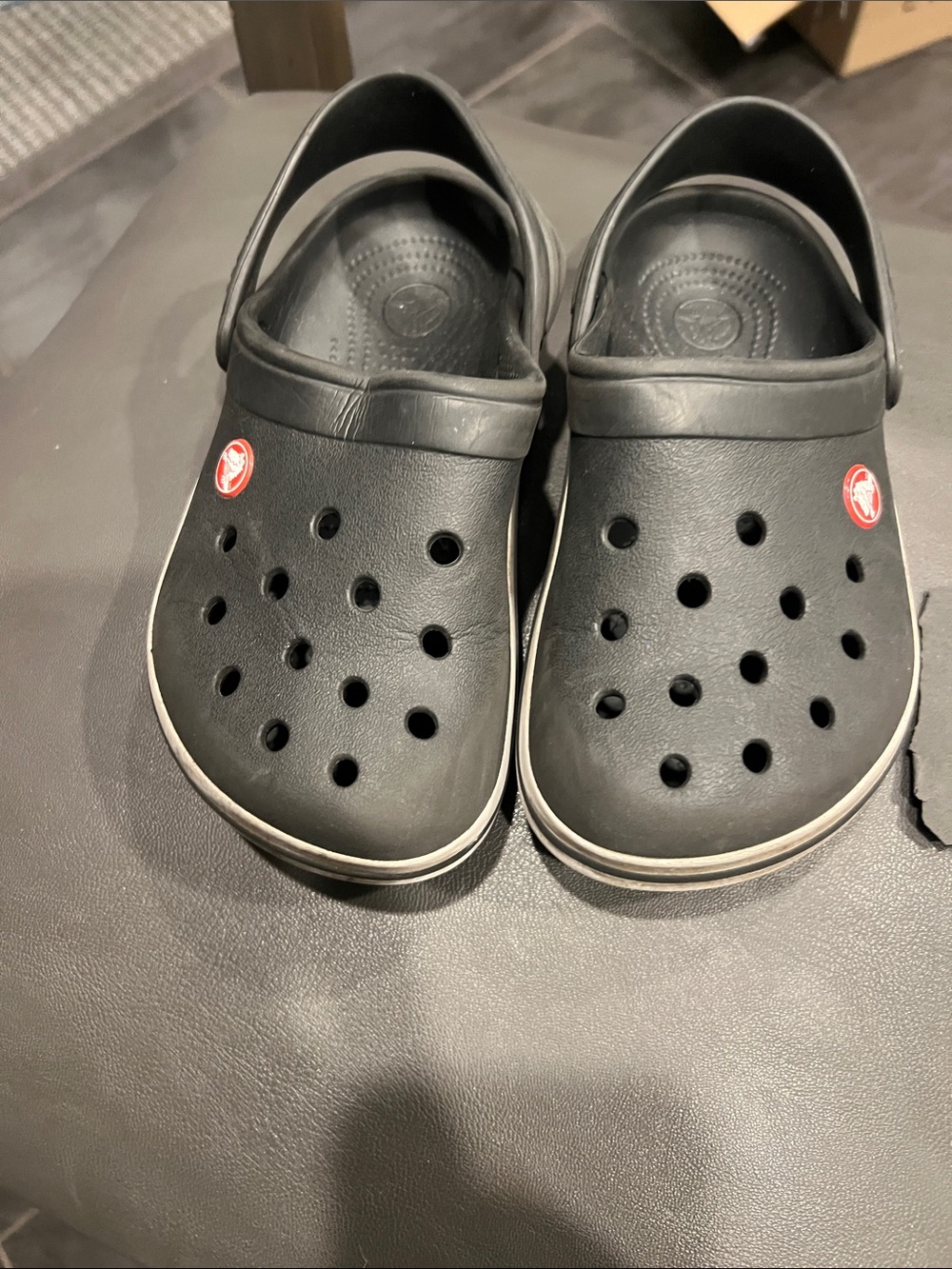 CROCS Kids Black Classic Clog with White Trim